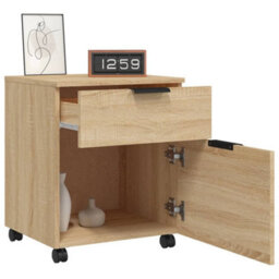Berkfield Mobile File Cabinet With Wheels Sonoma Oak 45X38X54 Cm Engineered Wood - thumbnail 8