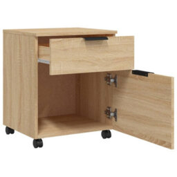Berkfield Mobile File Cabinet With Wheels Sonoma Oak 45X38X54 Cm Engineered Wood - thumbnail 4