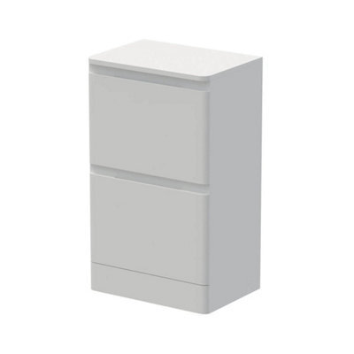 500mm Bathroom Vanity Unit Free Standing Storage Cabinet Soft Close White Gloss - image 1