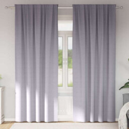 Berkfield Curtains With Curtains 2 Pcs Metal Grey 225 X 140 Cm Polyester - thumbnail 1