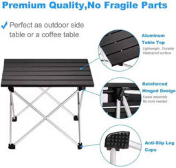 Ultralight Folding Camping Table, Portable Aluminium Outdoor Desk For Picnic, Bbq, Or Garden. - thumbnail 3
