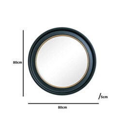 Melody Maison Large Round Black & Gold Wall Mirror - 80Cm X 80Cm - thumbnail 9