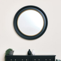 Melody Maison Large Round Black & Gold Wall Mirror - 80Cm X 80Cm - thumbnail 2