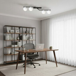 Emibig Lighting Emibig Naton Ceiling Lamp 4 X E14 Black With White Shade - thumbnail 5