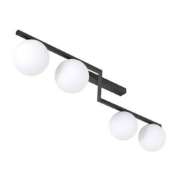Emibig Lighting Emibig Naton Ceiling Lamp 4 X E14 Black With White Shade - thumbnail 3