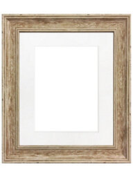 Frames By Post Scandi Distressed Wood Frame With White Mount For Image Size A4