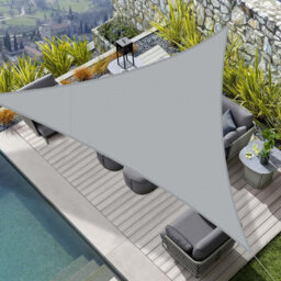 Grey 4X4X4M Triangular Shade Sail 95% Uv Protection Waterproof - thumbnail 1
