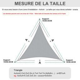 Grey 4X4X4M Triangular Shade Sail 95% Uv Protection Waterproof - thumbnail 5