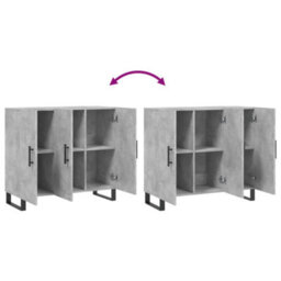 Berkfield Sideboard Concrete Grey 90X34X80 Cm Engineered Wood - thumbnail 9