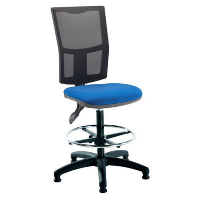 Mist 2 Mesh Back Draughtsman Chair - Blue Fabric - image 1