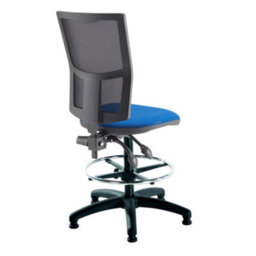 Mist 2 Mesh Back Draughtsman Chair - Blue Fabric - thumbnail 4