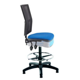 Mist 2 Mesh Back Draughtsman Chair - Blue Fabric - thumbnail 5