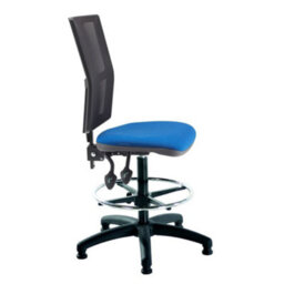Mist 2 Mesh Back Draughtsman Chair - Blue Fabric - thumbnail 2