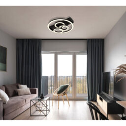 Luminosa Lighting Luminosa Darryl I Integrated Led Semi Flush Ceiling Light Matt Black 4X Led Dimmable 2700-6500K Remote Control Timer - thumbnail 8