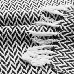 Ehc Herringbone Cotton Throw For Double Bed Sofa Couch,150 X 200 Cm, Black - thumbnail 4