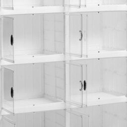 Breeins 4 Tier Foldable Large Shoe Cabinet With Doors For 16 Pairs Of Boots - thumbnail 4