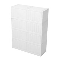 Breeins 4 Tier Foldable Large Shoe Cabinet With Doors For 16 Pairs Of Boots - thumbnail 7
