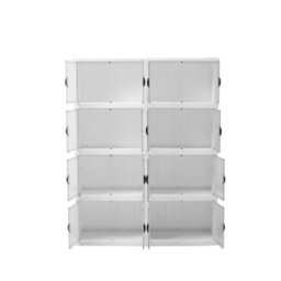 Breeins 4 Tier Foldable Large Shoe Cabinet With Doors For 16 Pairs Of Boots - thumbnail 3