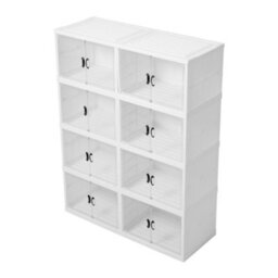 Breeins 4 Tier Foldable Large Shoe Cabinet With Doors For 16 Pairs Of Boots - thumbnail 2
