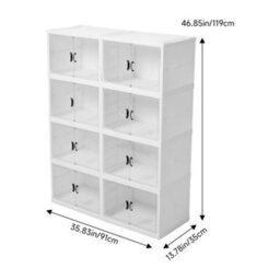 Breeins 4 Tier Foldable Large Shoe Cabinet With Doors For 16 Pairs Of Boots - thumbnail 9