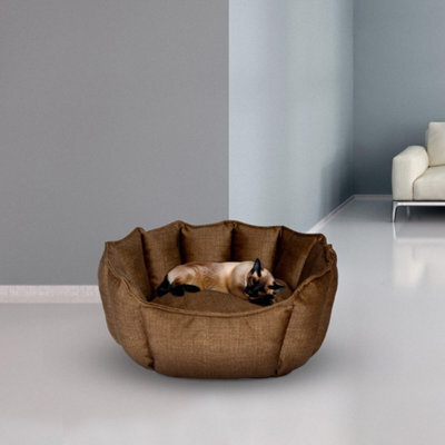 Bronze Plush Dog & Cat Bed Washable Removable - Small 50X50 - image 1