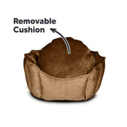 Bronze Plush Dog & Cat Bed Washable Removable - Small 50X50 - thumbnail 2