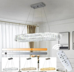 Silver Led Pendant Hanging Light 57Cm 3 Color Lights Remote Control - thumbnail 5