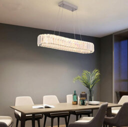 Silver Led Pendant Hanging Light 57Cm 3 Color Lights Remote Control - thumbnail 4