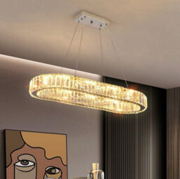 Silver Led Pendant Hanging Light 57Cm 3 Color Lights Remote Control - thumbnail 3