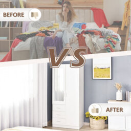 Homcom 2-Door Wardrobe W/ Adjustable Shelf 3 Drawers For Bedroom, 180Cm, White - thumbnail 8