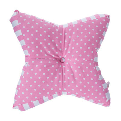 Homescapes Pink Polka Dots Star Floor Cushion - image 1
