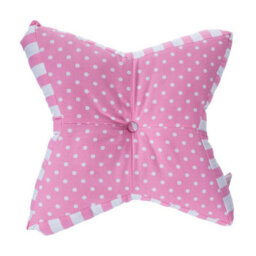 Homescapes Pink Polka Dots Star Floor Cushion - thumbnail 1