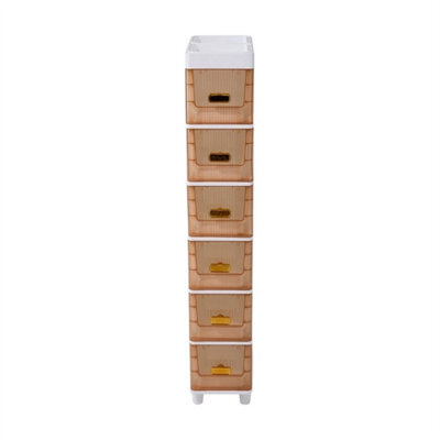 6 Tier Tea Slim Storage Cabinet Narrow Slide Out Drawers Bathroom Kitchen Gap Storage Unit - image 1