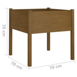 Berkfield Garden Planters 2 Pcs Honey Brown 70X70X70 Cm Solid Pinewood - thumbnail 8