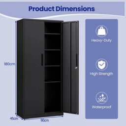 Kitchen Tall File Pantry Cabinet Steel Storage Organizer - thumbnail 2