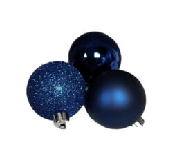 Premier Decorations Limited 24 Deep Blue Christmas Tree Baubles Tree Decoration Ornament Glitter Gloss 6Cm - thumbnail 4