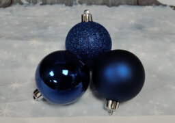 Premier Decorations Limited 24 Deep Blue Christmas Tree Baubles Tree Decoration Ornament Glitter Gloss 6Cm - thumbnail 5
