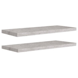 Vidaxl Floating Wall Shelves 2 Pcs Concrete Grey 80X23.5X3.8 Cm Mdf - thumbnail 2