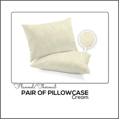 CHILIMILII Pillowcases Pair Pack 100% Brushed Cotton Flannelette Thermal Pillow Covers 19''x29''