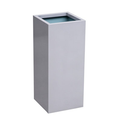Primrose Zinc Galvanised Tall Rectangular Cube Planter Plant Pot In Silver 75Cm X 32Cm - image 1