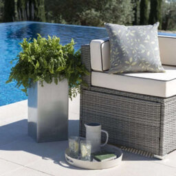 Primrose Zinc Galvanised Tall Rectangular Cube Planter Plant Pot In Silver 75Cm X 32Cm - thumbnail 5