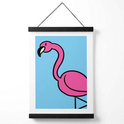 Artze Wall Art Cute Cartoon Style Flamingo Art Print With Black Frame Size: A4 - image 1