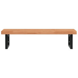 Berkfield Basin Shelf Wall Mounted Steel And Solid Wood Beech - thumbnail 4