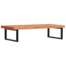 Berkfield Basin Shelf Wall Mounted Steel And Solid Wood Beech - thumbnail 6