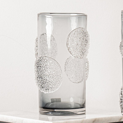 Vanity Living 29.5Cm Smoke Grey Forest Handmade Glass Vase, Decorative Medium Vase For Living Room - image 1