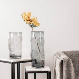 Vanity Living 29.5Cm Smoke Grey Forest Handmade Glass Vase, Decorative Medium Vase For Living Room - thumbnail 4