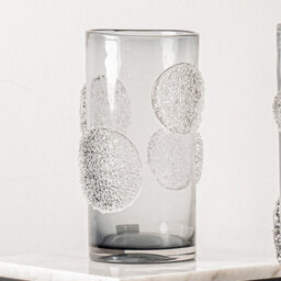 Vanity Living 29.5Cm Smoke Grey Forest Handmade Glass Vase, Decorative Medium Vase For Living Room - thumbnail 1
