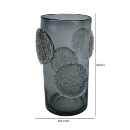 Vanity Living 29.5Cm Smoke Grey Forest Handmade Glass Vase, Decorative Medium Vase For Living Room - thumbnail 3