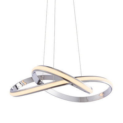 Luminosa Lighting Luminosa Aria Integrated Led Pendant Chrome Effect Plate & Matt White Silicone 1 Light Dimmable Ip20