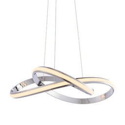 Luminosa Lighting Luminosa Aria Integrated Led Pendant Chrome Effect Plate & Matt White Silicone 1 Light Dimmable Ip20